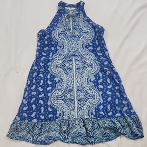 Francesca's Collections Blue and White Paisley Dress